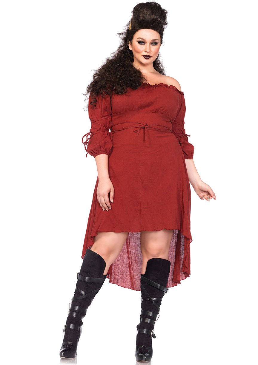 GAUZE HIGH LOW PEASANT DRESS
