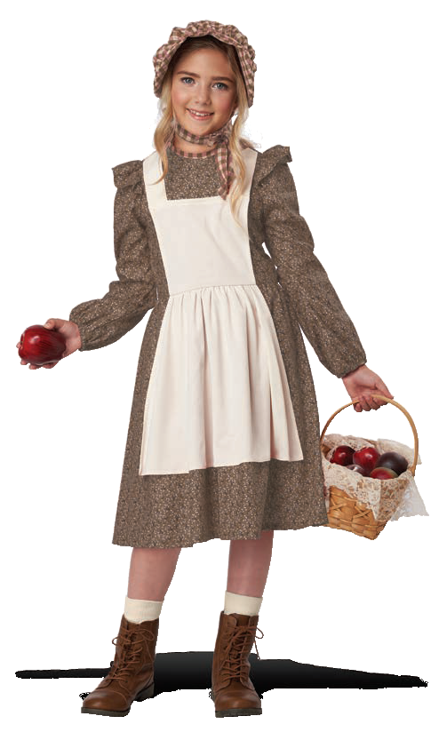 California Costumes Brown Frontier Settler Girl Child Costume