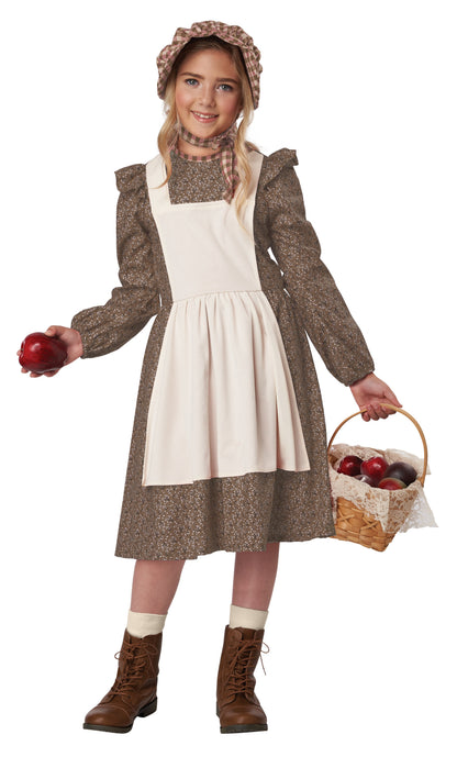 California Costumes Brown Frontier Settler Girl Child Costume