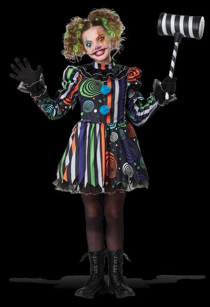 California Costumes 3022-046 Neon Nightmare Clown Child Costume
