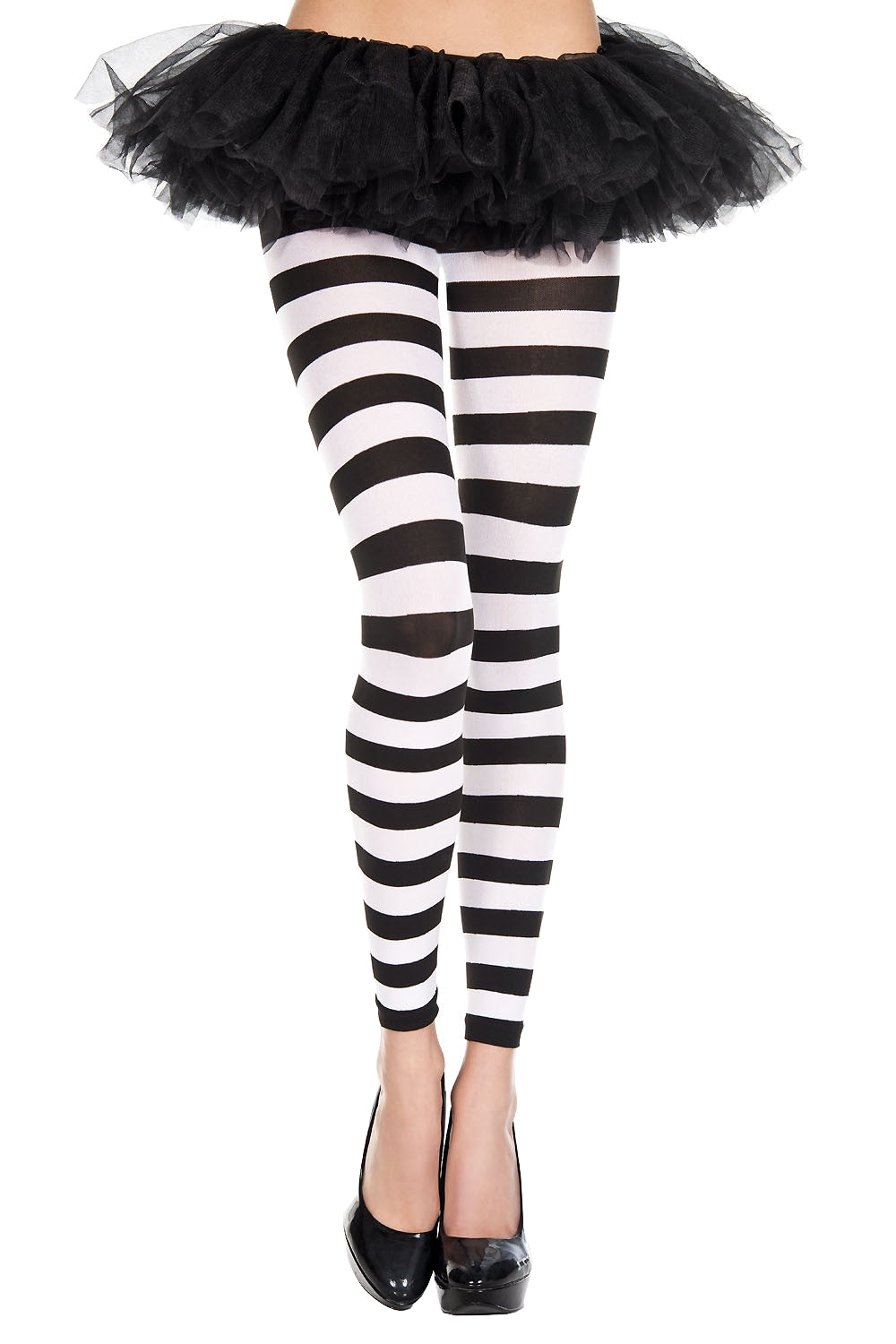 Black and White Striped Leggings