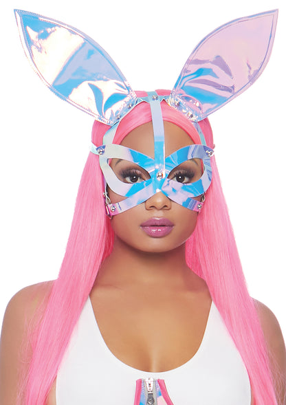 Holographic Vinyl Bunny Ear Mask