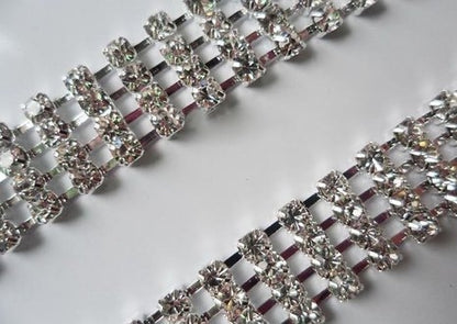 Envy Body Shop Interchangeable Four Rows Crystal Clear Rhinestone Bra Straps