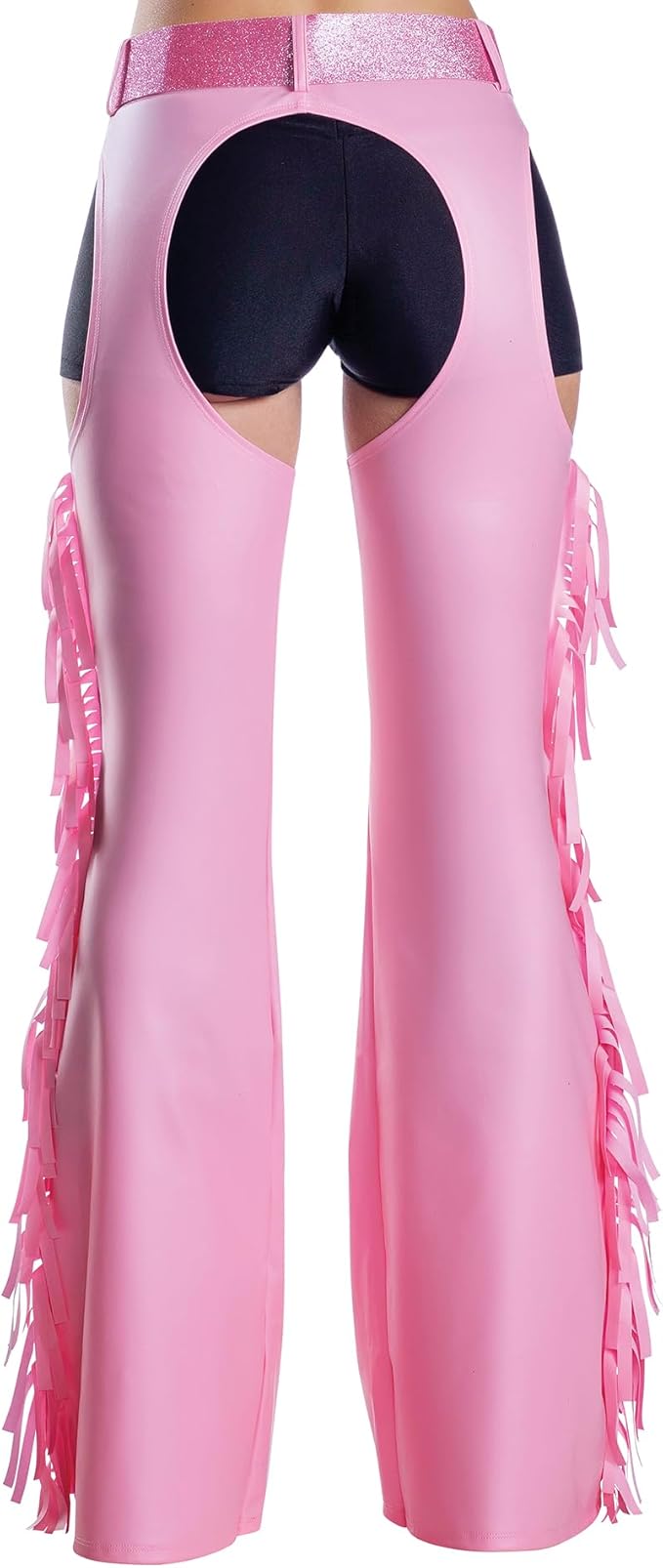 Dreamgirl womens Coated Denier Chap With Studs and Fringe Detailing on the Sides