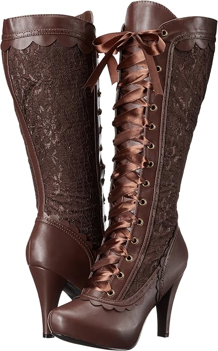 Ellie Shoes 414-MARY 4" Heel Boots, Brown, 8 (Used)