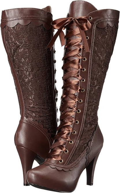 Ellie Shoes 414-MARY 4" Heel Boots, Brown, 8 (Used)