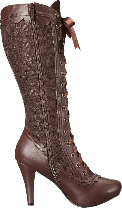 Ellie Shoes 414-MARY 4" Heel Boots, Brown, 8 (Used)