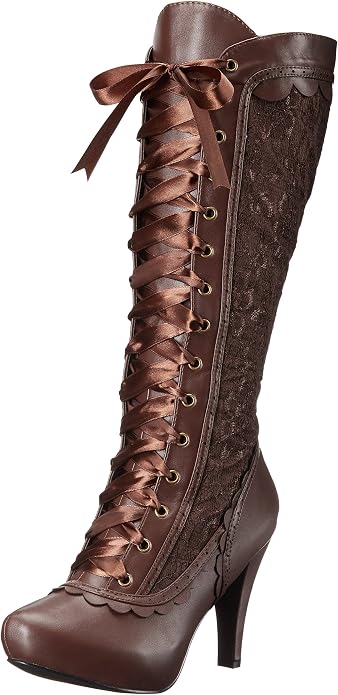 Ellie Shoes 414-MARY 4" Heel Boots, Brown, 8 (Used)