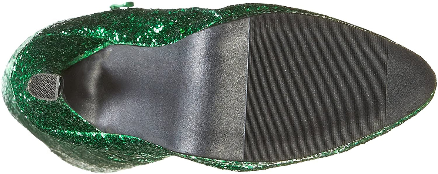 (Used) Ellie Shoes 421-ZARA 4" Knee-High Boot with Glitter, Green Glitter, Size 7