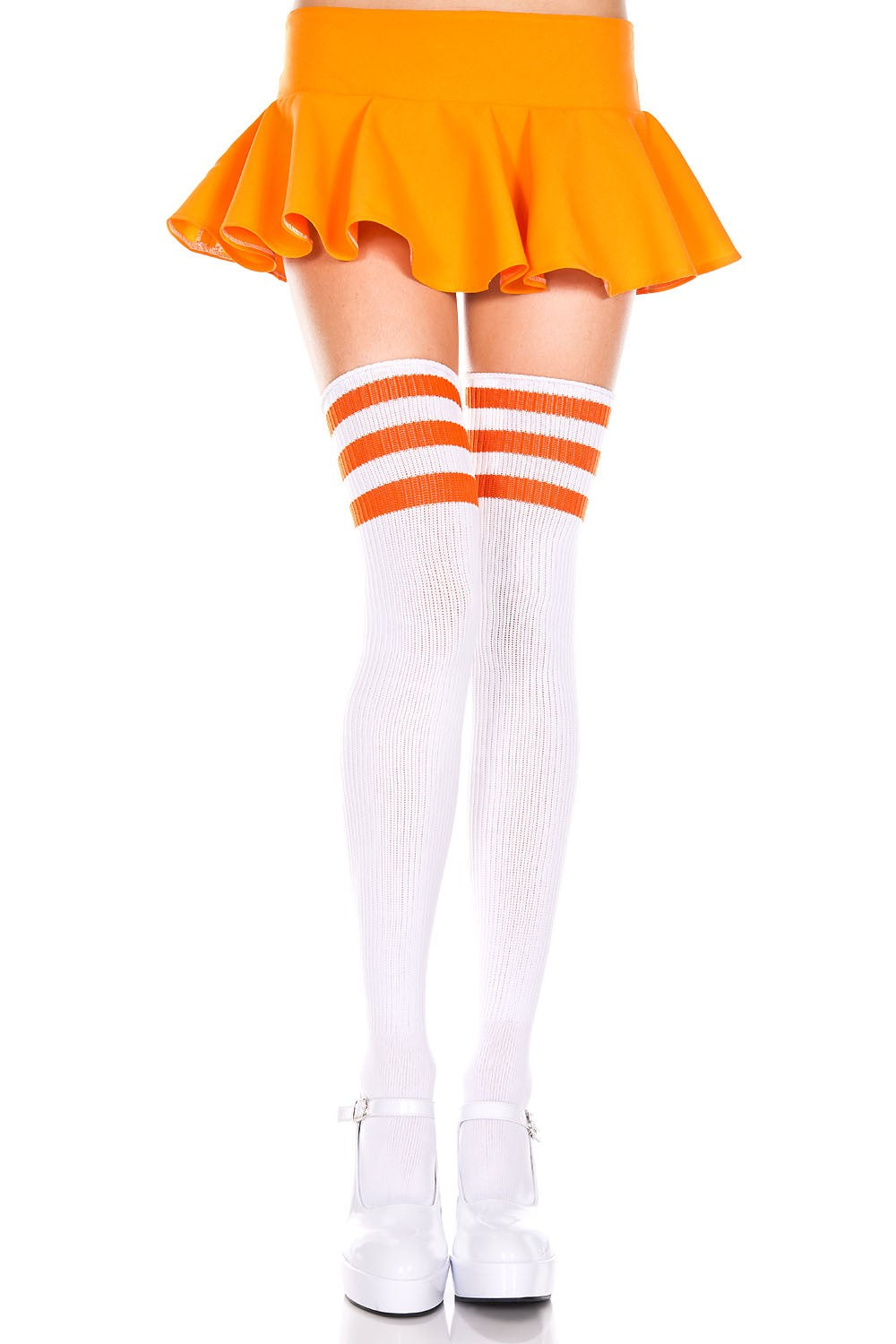 Music Legs Athlete Acrylic Thigh Hi with Striped Top