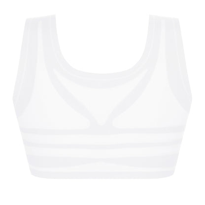 Amoena Lymph Flow Wire Free Front Closure Compression Bra, White (No Box)