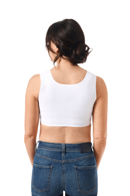 Amoena Lymph Flow Wire Free Front Closure Compression Bra, White (No Box)