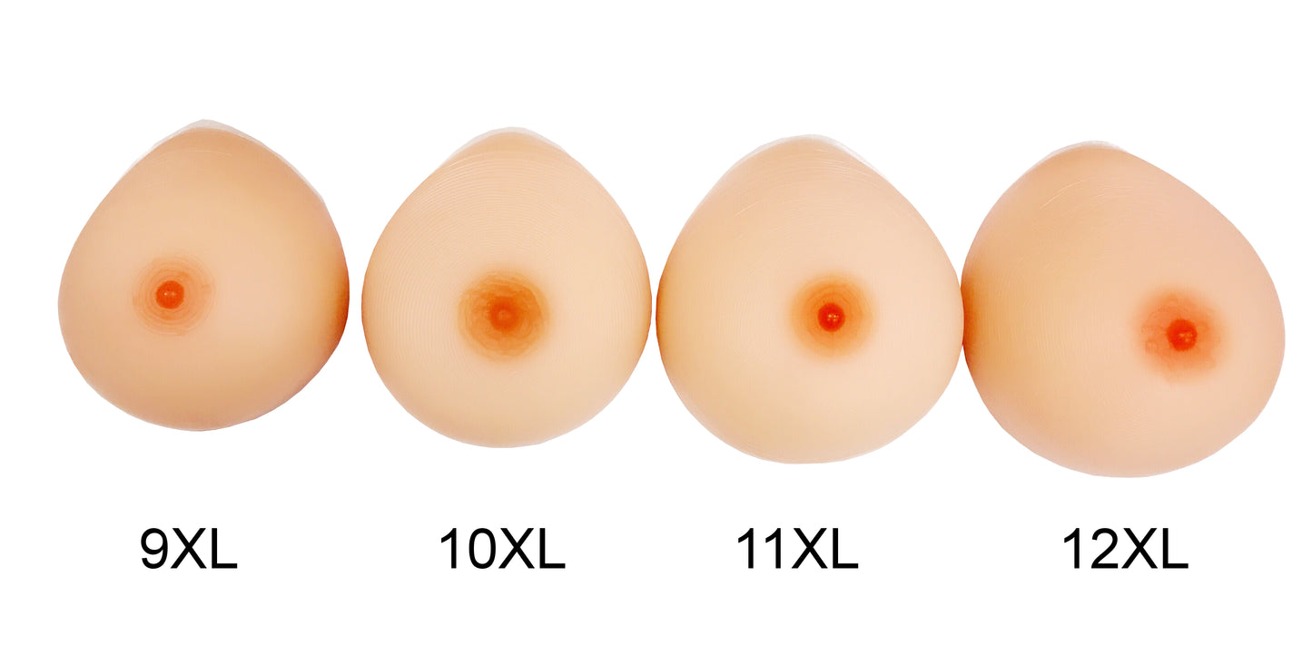 Big Jugs Rounder Fuller Concave Back Tear Drop Silicone Breast Forms