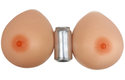 Single Big Jugs Rounder Fuller Concave Back Tear Drop Silicone Breast Forms, 11XL