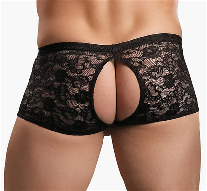 Envy Body Shop Sissy Pouch Lace Double Pleasure Boyshorts Panty Frontless Backless