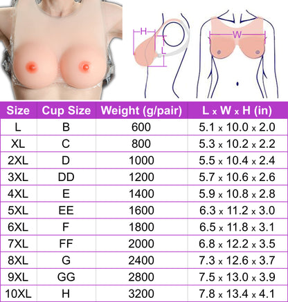 Envy Body Shop New Envy Be Mine Chest Cover Silicone Breast Form