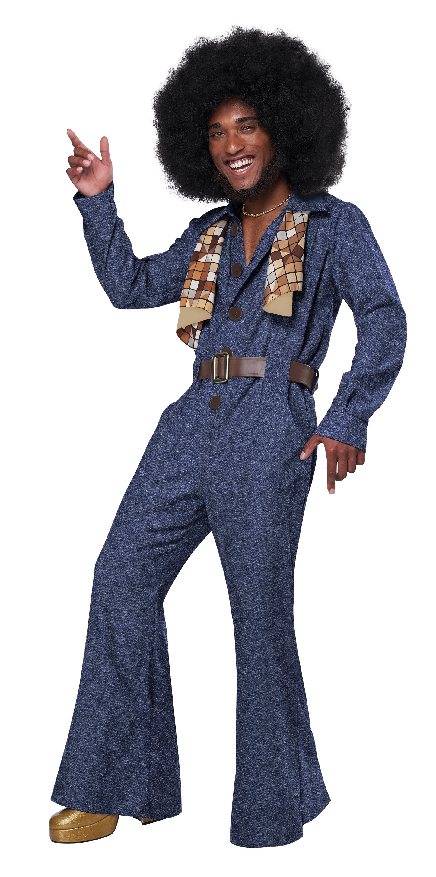 California Costumes 70's Denim Jumpsuit Adult Costume