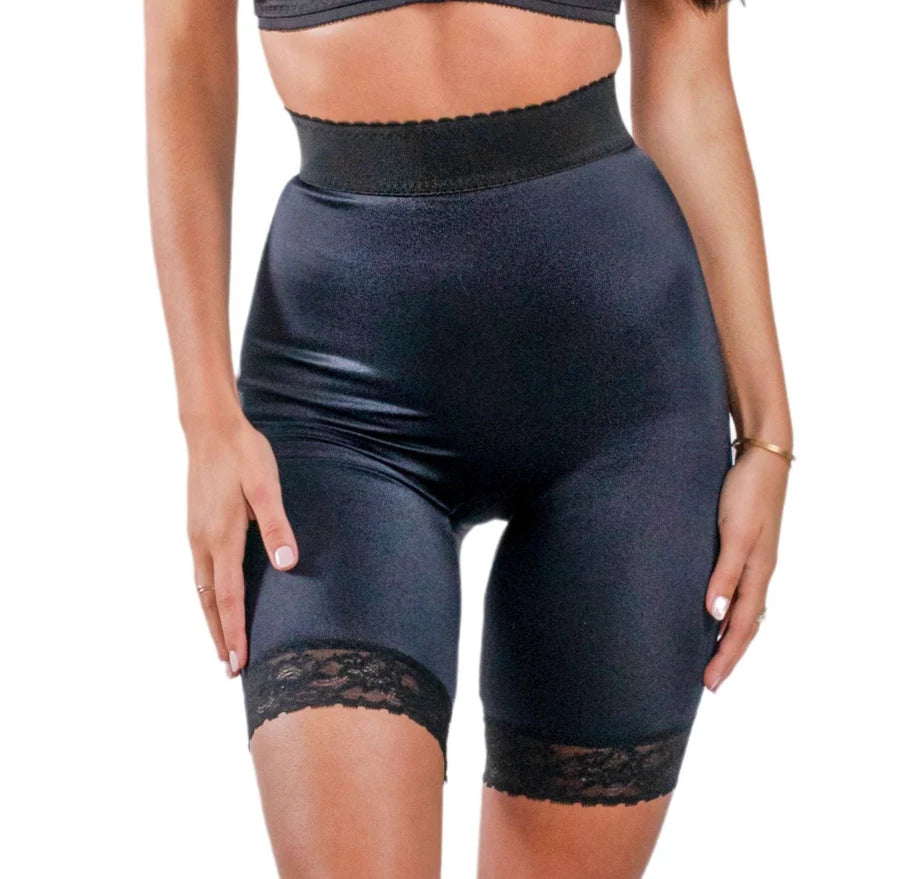 518 High Waist Light Shaping Bike Short | Satin 4-Way Stretch with Built-In Panty