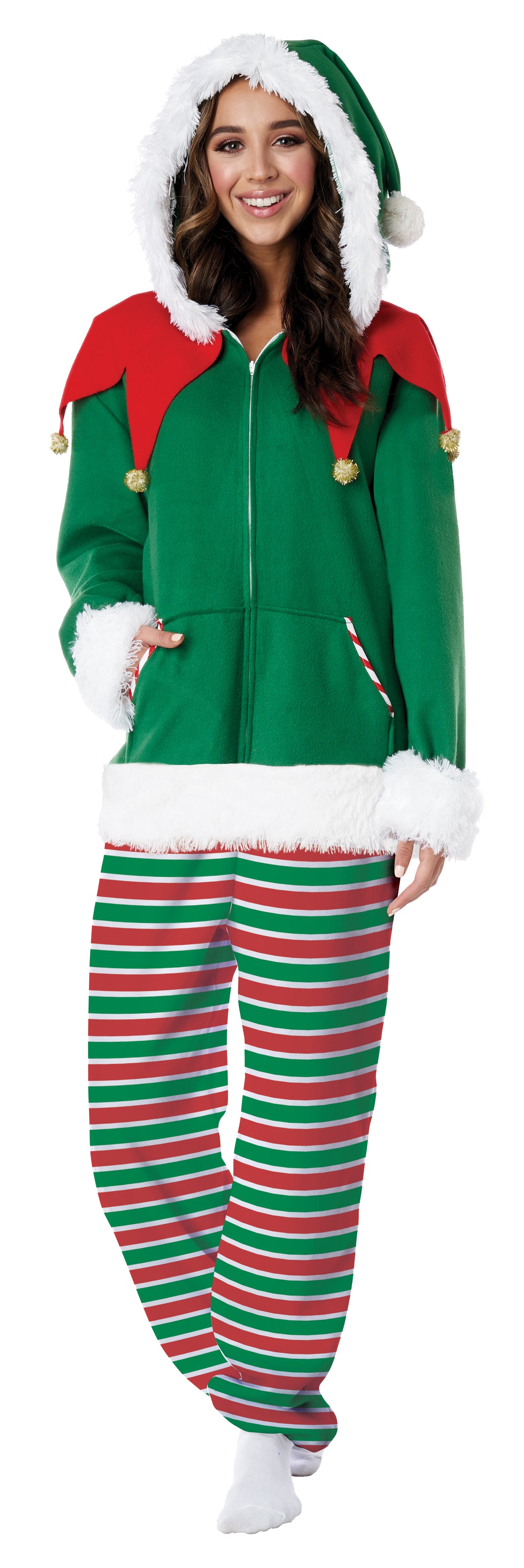 California Costumes Elf Fleece Jumpsuit Adult Costume