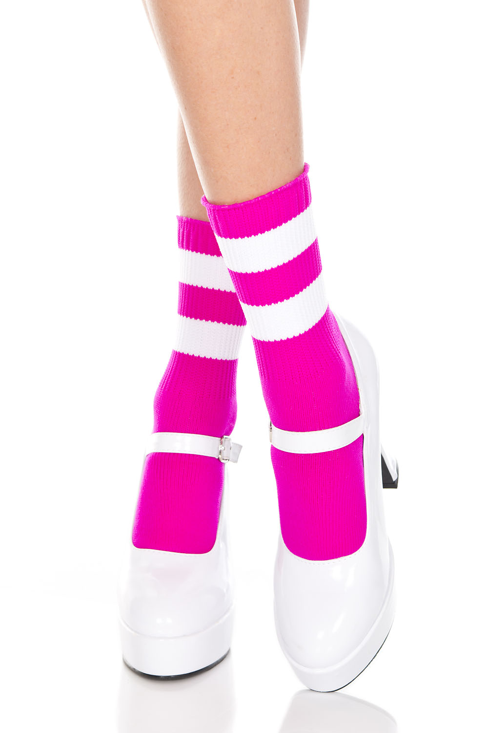 Acrylic Ankle High with Striped Top