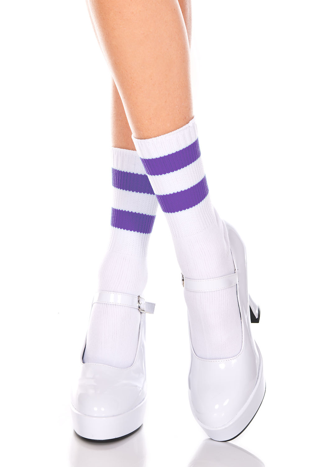 Acrylic Ankle High with Striped Top