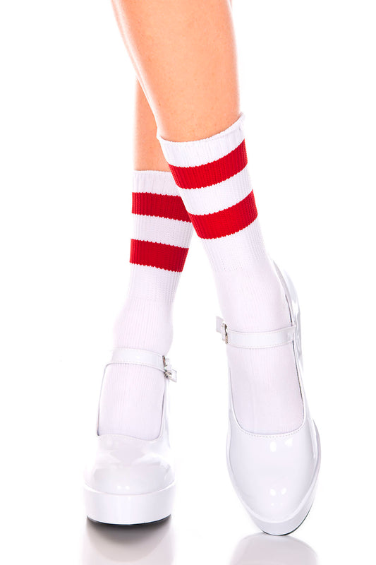 Acrylic Ankle High with Striped Top