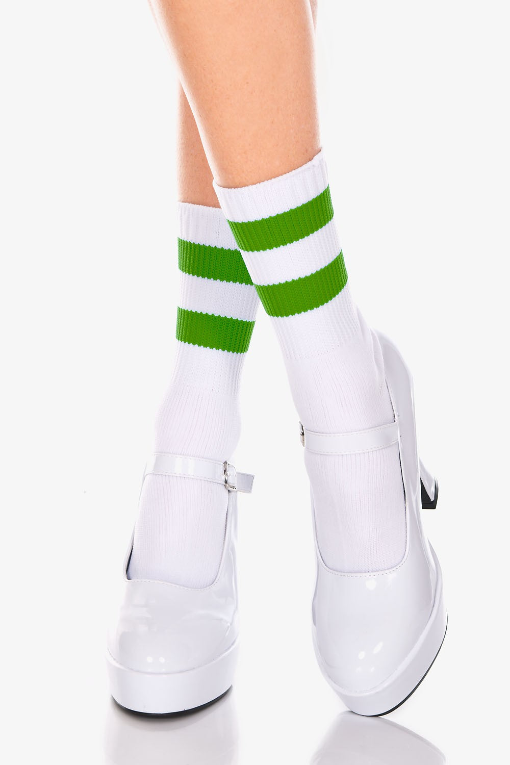 Acrylic Ankle High with Striped Top