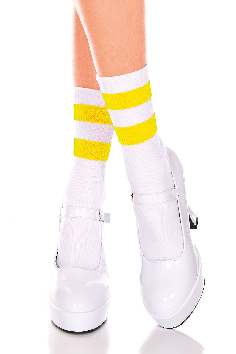 Acrylic Ankle High with Striped Top
