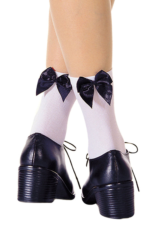 Opaque Anklet With Satin Bow