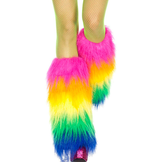 Women's Boot Cuff Cover for Party Costumes Furry Festival Leg Warmers, Rainbow