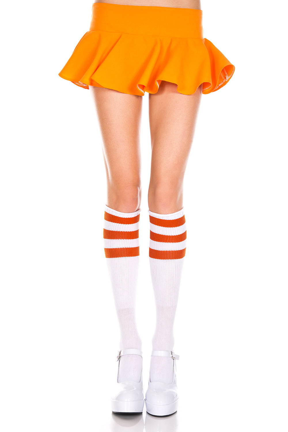 Acrylic Knee Hi with Striped Top Socks