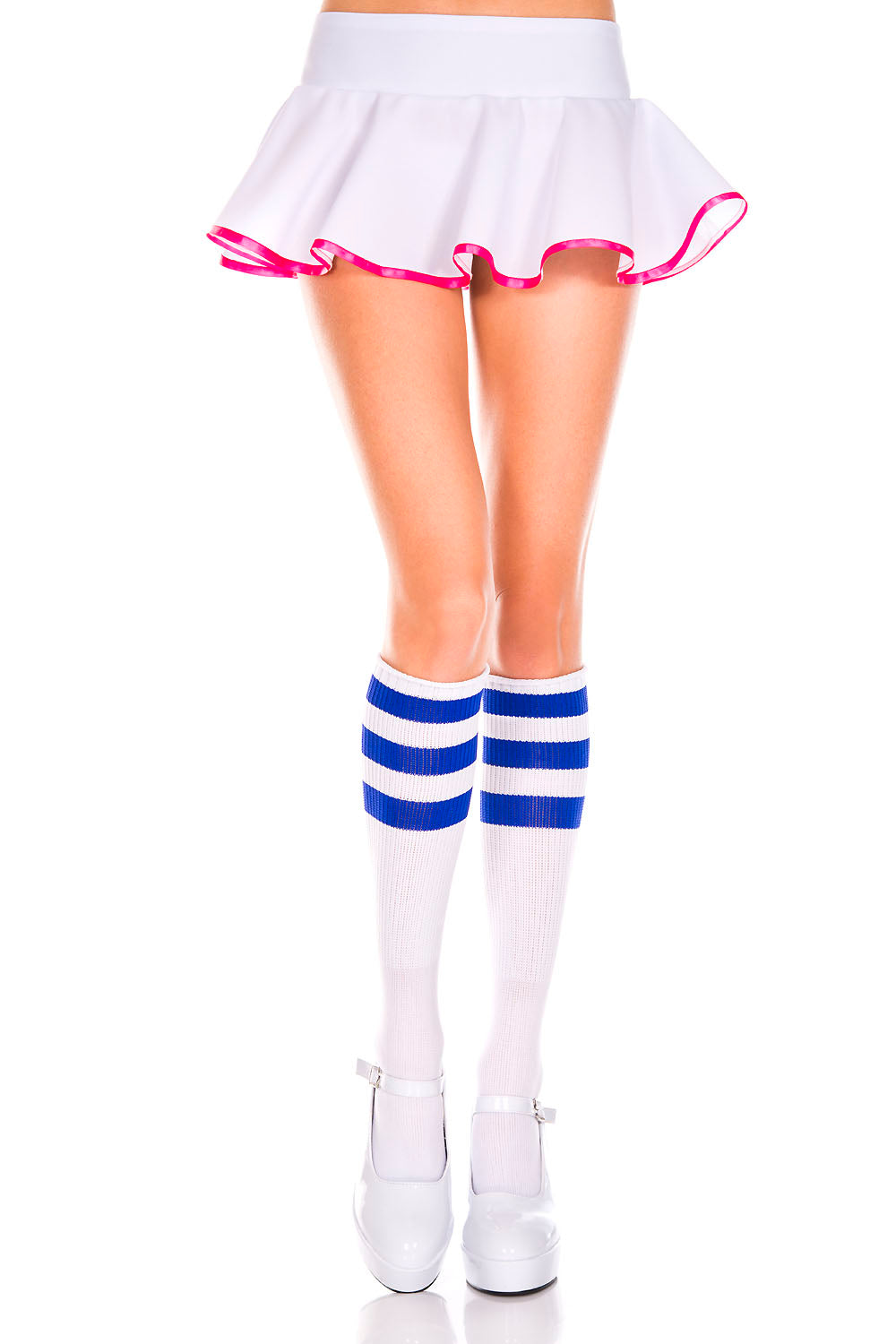 Acrylic Knee Hi with Striped Top Socks