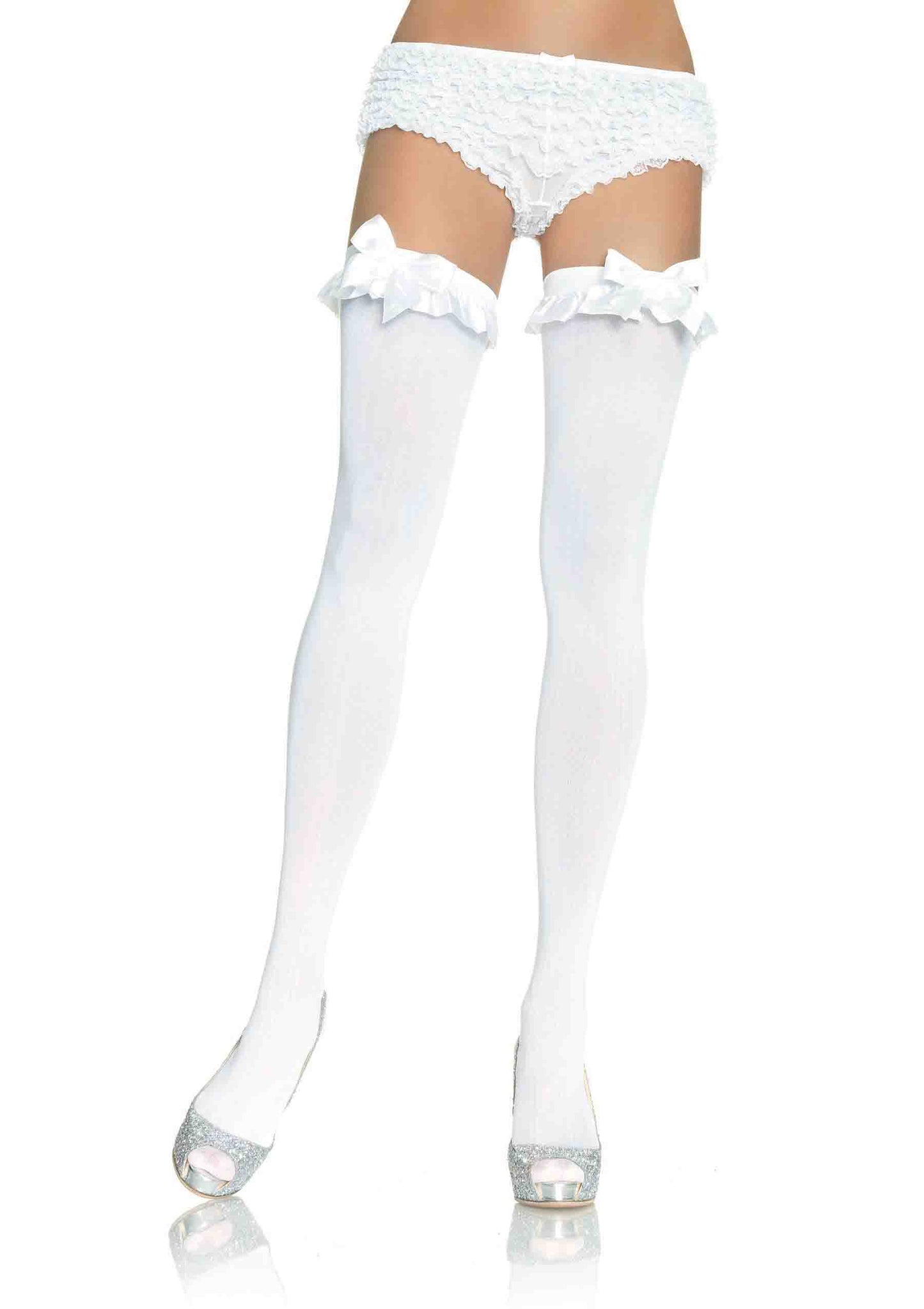 Nylon Otk with Ruffle Bow