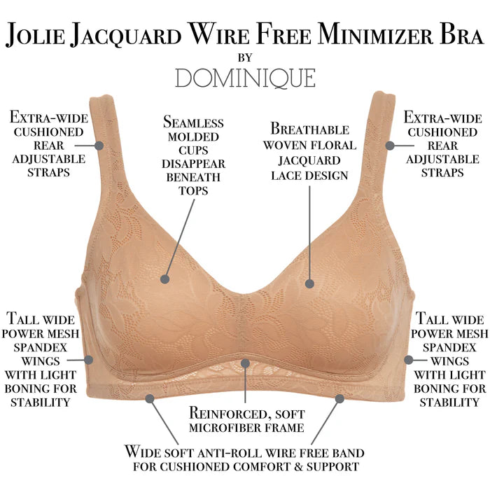 6018 Jolie Jacquard Lace Wire Free Minimizer Bra