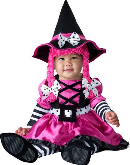 Baby Girls' Wee Witch Costume, Black/Fuchsia