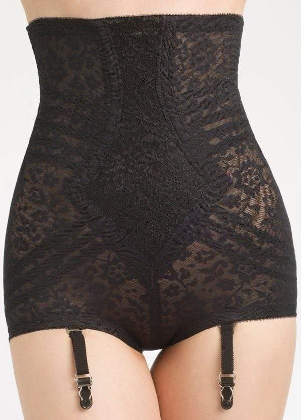 6107 High Waist Extra Firm "No Roll" Panty Girdle with Detachable Garters