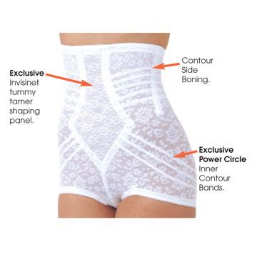 6107 High Waist Extra Firm "No Roll" Panty Girdle with Detachable Garters