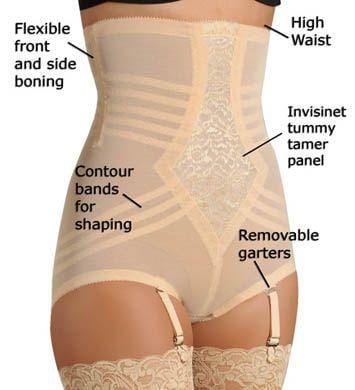 6109 High Waist Panty Girdle with Detachable Garters, Firm Shaping