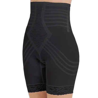 6201 Breathable High Waist Thigh Slimmer with Side Zipper | No Roll Power Mesh Hourglass Shaper | Firm to Extra Firm Support