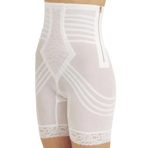 6201 Breathable High Waist Thigh Slimmer with Side Zipper | No Roll Power Mesh Hourglass Shaper | Firm to Extra Firm Support