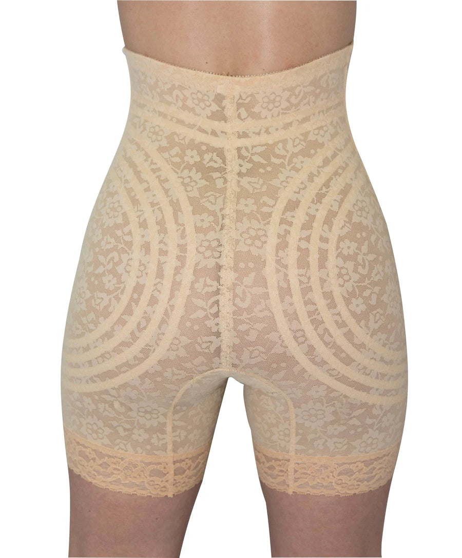 6207 No Roll High Waist Lace Thigh Slimmer with Extra Firm Support