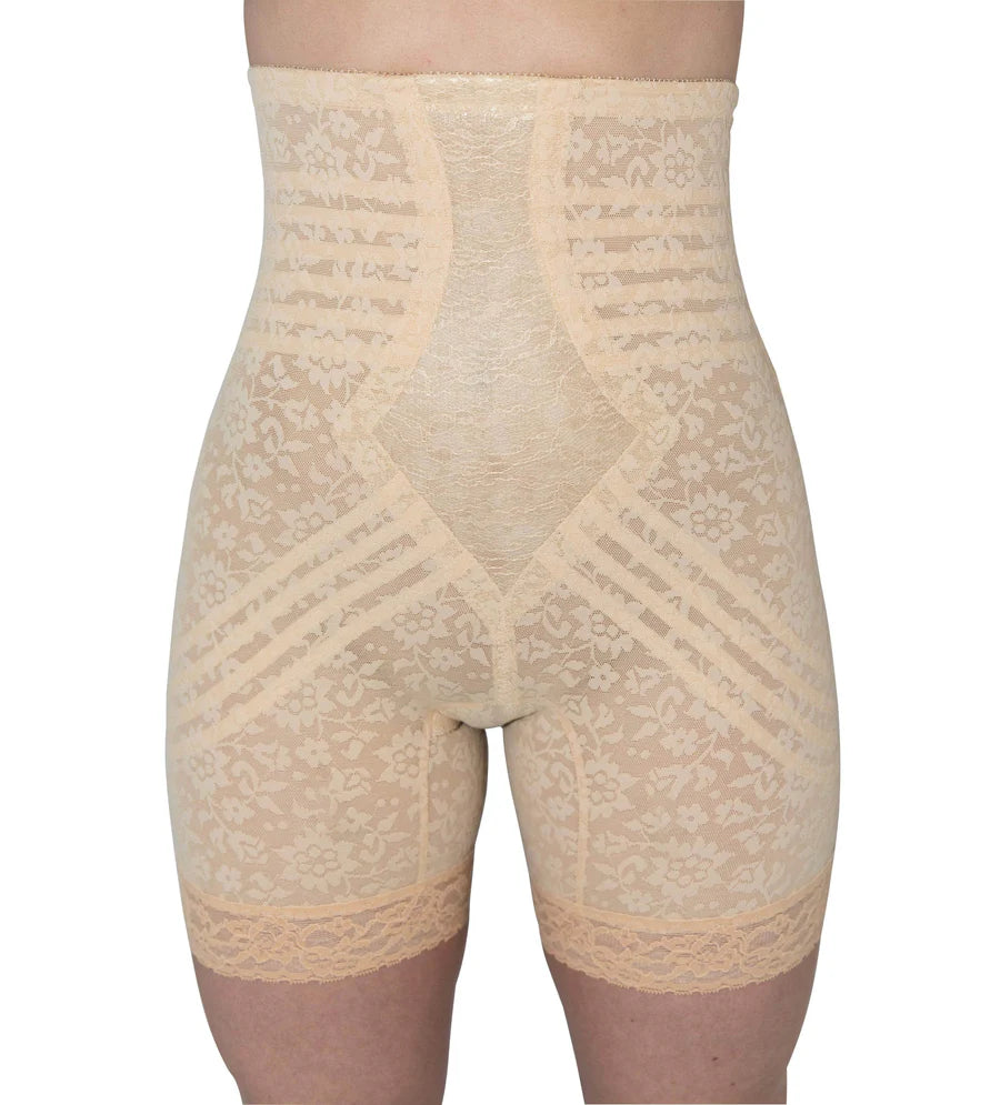 6207 No Roll High Waist Lace Thigh Slimmer with Extra Firm Support