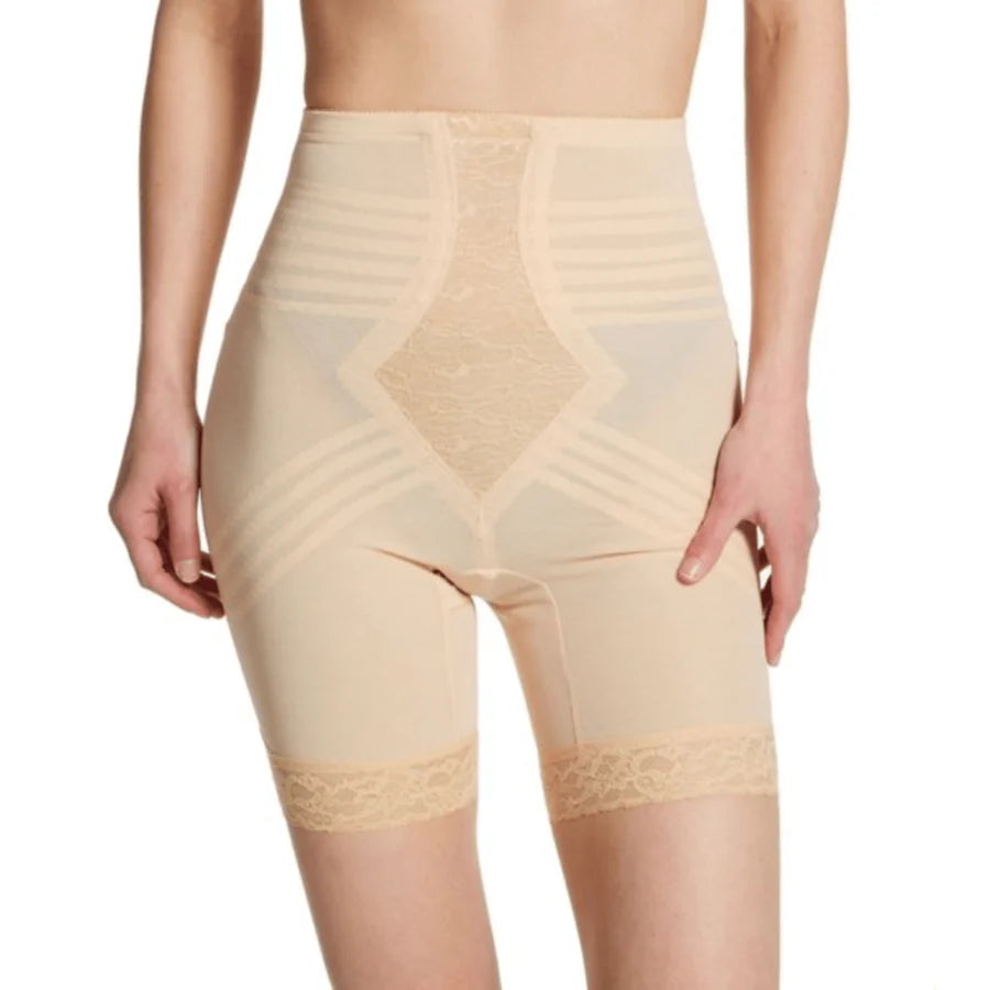 6209 Breathable High Waist Thigh Slimmer | No Roll Power Mesh Hourglass Shaper | Firm to Extra Firm Support