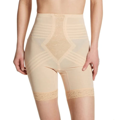 6209 Breathable High Waist Thigh Slimmer | No Roll Power Mesh Hourglass Shaper | Firm to Extra Firm Support