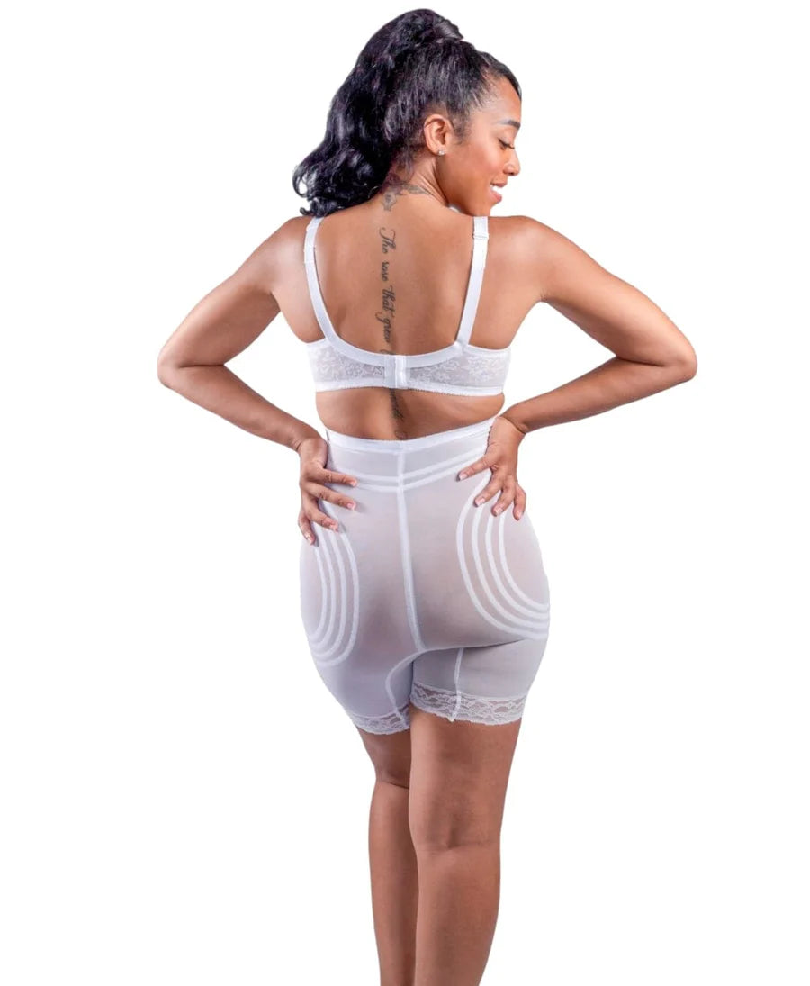 6209 Breathable High Waist Thigh Slimmer | No Roll Power Mesh Hourglass Shaper | Firm to Extra Firm Support