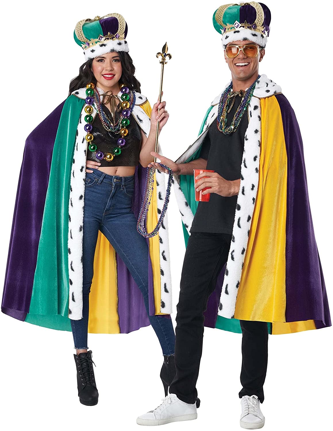 California Costumes Mardi Gras Cape and Crown Set