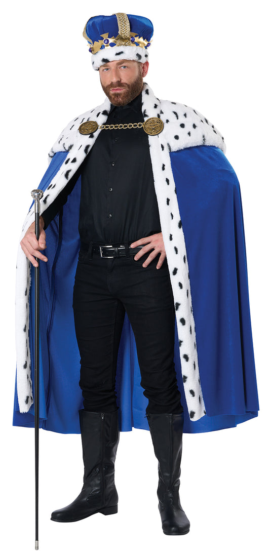 California Costumes Royal Cape and Crown Set Adult Costume, Blue
