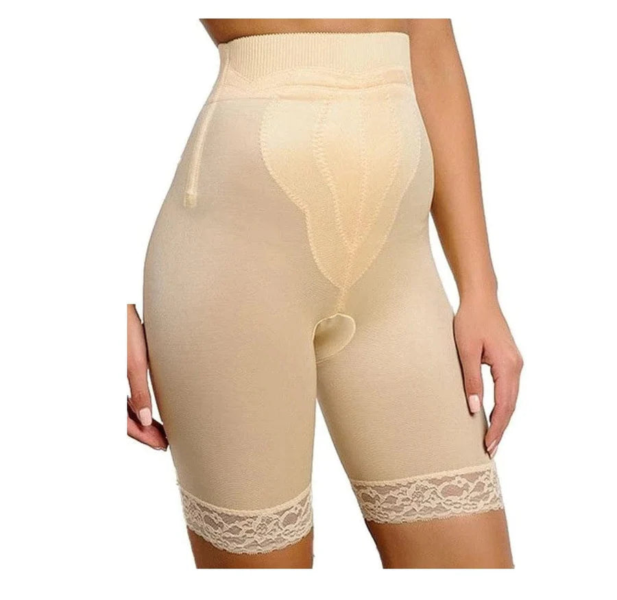 6226 High Waist Thigh Slimmer with Tulip Front Panel | Memory Compression Fabric | Medium Support