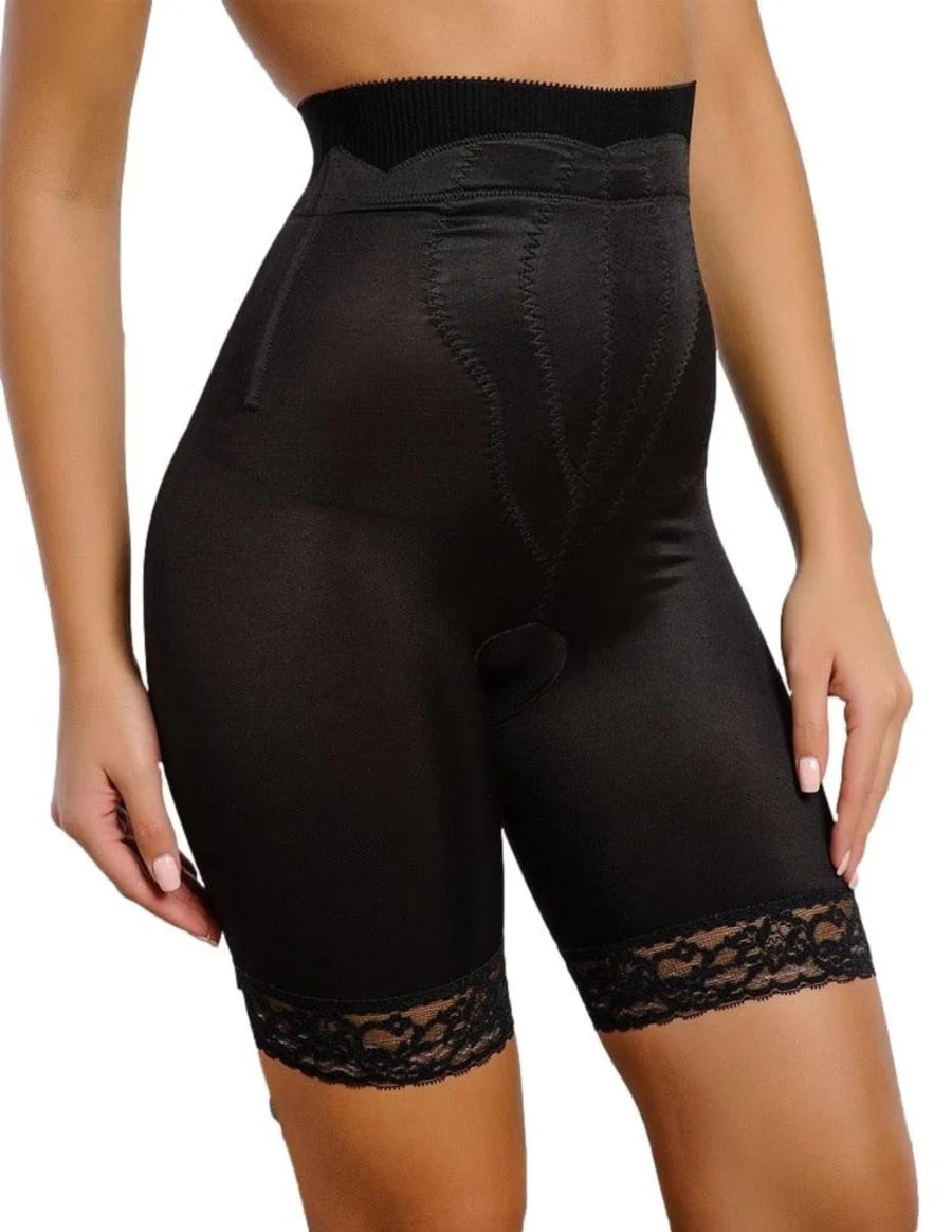 6226 High Waist Thigh Slimmer with Tulip Front Panel | Memory Compression Fabric | Medium Support