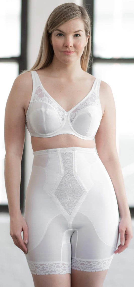 6228 High Waist Thigh Slimmer with Side Zipper | Memory Compression Fabric | Medium Support
